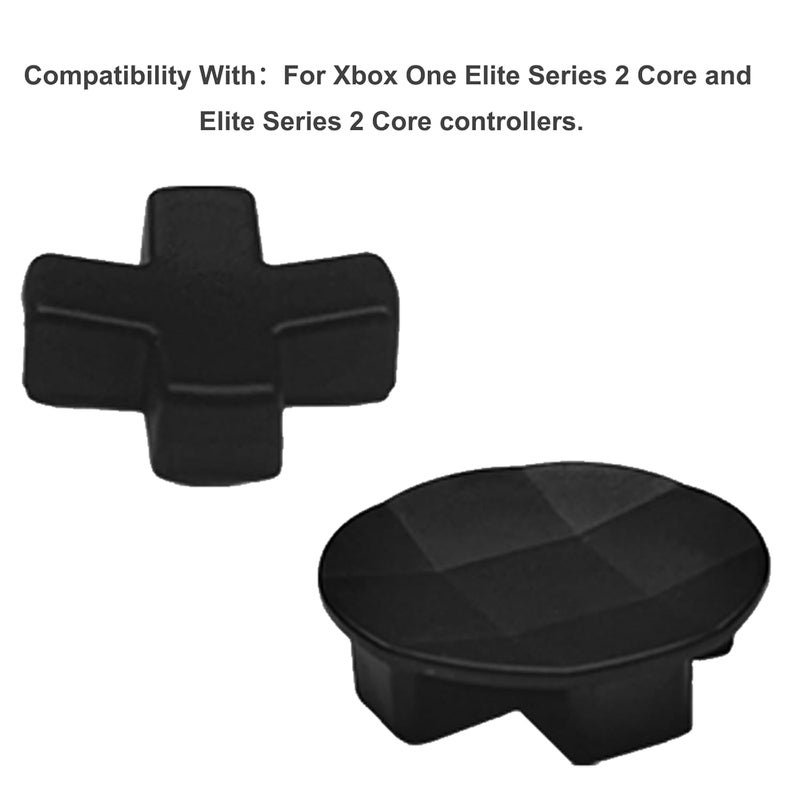 Anglepingping Store 2 Pack Metal D-Pads for Xbox One Elite Series 2 Directional Arrow Button,Standard D pad and Faceted D Pad Replacement Accessories for Xbox One Elite Series 2 Cord Controller(Black) - Image 2